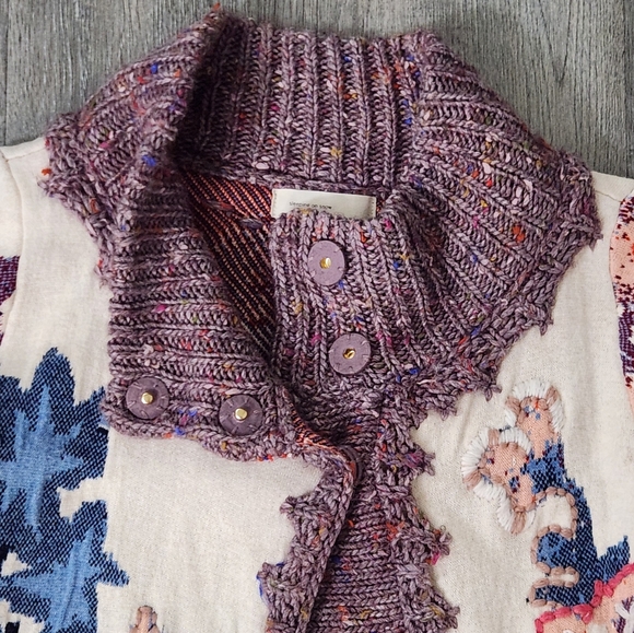 Anthropologie Sleeping On Snow Forest Embroidered Boho Long Sweater Cardigan - Picture 10 of 15